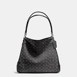 Coach Bags | Authentic Coach Phoebe Outline Signature Black Canvas Shoulder Bag | Color: Black | Size: Medium