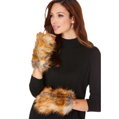 Plus Size Women's Faux-Fur Gloves by Roaman's in Fox