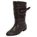 Wide Width Women's The Heather Wide Calf Boot by Comfortview in Brown (Size 10 1/2 W)