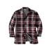 Men's Big & Tall Flannel Full Zip Snap Closure Renegade Shirt Jacket by Boulder Creek in Black Plaid (Size 5XL)