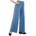 Plus Size Women's Wide-Leg Soft Knit Pant by Roaman's in Dusty Indigo (Size 5X) Pull On Elastic Waist