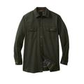 Men's Big & Tall Flannel-Lined Twill Shirt Jacket by Boulder Creek® in Forest Green (Size 5XL)