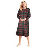 Plus Size Women's Long-Sleeve Henley Print Sleepshirt by Dreams & Co. in Classic Red Plaid (Size S) Nightgown