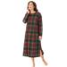 Plus Size Women's Long-Sleeve Henley Print Sleepshirt by Dreams & Co. in Classic Red Plaid (Size S) Nightgown