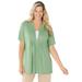 Plus Size Women's 7-Day Layer-Look Elbow-Sleeve Tee by Woman Within in Sage (Size 30/32) Shirt