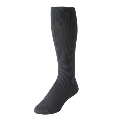Men's Big & Tall Over-the-Calf Compression Silver Socks by KingSize in Charcoal (Size L)