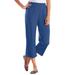 Plus Size Women's 7-Day Knit Capri by Woman Within in Royal Navy (Size M) Pants