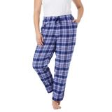 Plus Size Women's Cotton Flannel Pants by Dreams & Co. in Evening Blue Plaid (Size 30/32) Pajama Bottoms