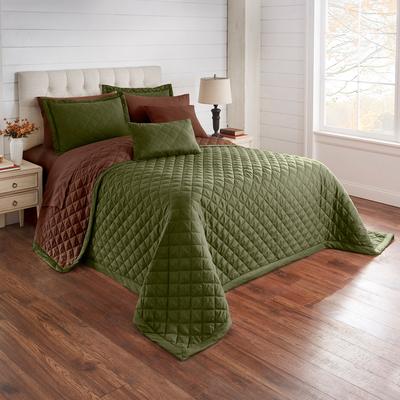 BH Studio Reversible Quilted Bedspread by BH Studio in Green Chocolate (Size TWIN)