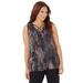 Plus Size Women's AnyWear Tank by Catherines in Grey Animal (Size 3X)