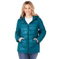 Plus Size Women's Packable Puffer Jacket by Woman Within in Deep Teal (Size M)