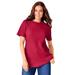 Plus Size Women's Thermal Short-Sleeve Satin-Trim Tee by Woman Within in Classic Red (Size 6X) Shirt