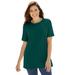Plus Size Women's Perfect Short-Sleeve Crewneck Tee by Woman Within in Emerald Green (Size 6X) Shirt