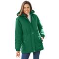 Plus Size Women's Water-Resistant Parka by TOTES in Emerald (Size L)