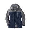 Men's Big & Tall Boulder Creek Fleece-Lined Parka with Detachable Hood and 6 Pockets by Boulder Creek in Navy Steel Colorblock (Size 7XL) Coat