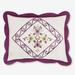 Ava Embroidered Cotton Sham by BrylaneHome in Plum (Size STAND) Pillow