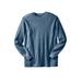 Men's Big & Tall Waffle-knit thermal crewneck tee by KingSize in Heather Slate Blue (Size 8XL) Long Underwear Top