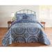 3-PC. Medallion Bedspread Set by BrylaneHome in Blue (Size KING)