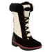 Wide Width Women's The Eileen Waterproof Boot by Comfortview in Bone Coral Multi (Size 12 W)