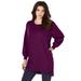 Plus Size Women's Blouson Sleeve High-Low Sweatshirt by Roaman's in Dark Berry (Size 22/24)