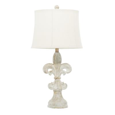 Set Of 2 White Polystone French Country Table Lamp by Quinn Living in White