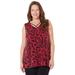 Plus Size Women's AnyWear Tank by Catherines in Red Black Floral (Size 0X)