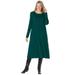 Plus Size Women's Thermal Knit A-Line Dress by Woman Within in Emerald Green (Size 1X)