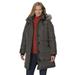 Plus Size Women's Heathered Down Puffer Coat by Woman Within in Heather Charcoal (Size 38 W)