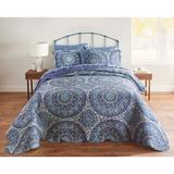 3-PC. Medallion Bedspread Set by BrylaneHome in Blue (Size TWIN)