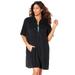 Plus Size Women's Alana Terrycloth Cover Up Hoodie by Swimsuits For All in Black (Size 30/32)