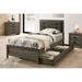 Twin Panel Bed w/ Trundle by Andrew Home Studio Upholstered in Black/Gray | 45.13 H x 41.88 W x 79.5 D in | Wayfair GFF792GY7TTRS2-YSWX