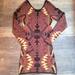 Free People Dresses | Free People Huntress Of Man Tribal Print Sweater Dress | Color: Brown/Gold | Size: Xs