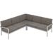Sol 72 Outdoor™ Mckinnon 92.5" Wide Outdoor Symmetrical Patio Sectional w/ Cushions Metal/Rust - Resistant Metal in Gray/White/Brown | Wayfair