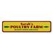 Lizton Sign Shop, Inc Poultry Farm Custom Aluminum Sign Metal in Gray/Red/Yellow | 6 H x 24 W x 0.063 D in | Wayfair 1757-A624