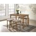 One Allium Way® Sabrina 5 Piece Counter Height Table Set Wood/Upholstered in Brown | 36 H x 34 W x 55 D in | Wayfair