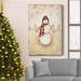 The Holiday Aisle® Snowman Premium Gallery Wrapped Canvas - Ready To Hang Snowman Metal in Green/Red | 48 H x 32 W x 1 D in | Wayfair