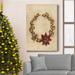 The Holiday Aisle® Wreath Premium Gallery Wrapped Canvas - Ready To Hang Wreath Metal in Brown/Red/White | 60 H x 40 W x 1 D in | Wayfair