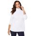 Plus Size Women's Long Sleeve Mockneck Tee by Jessica London in White (Size 30/32) Mock Turtleneck T-Shirt