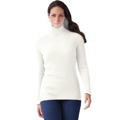 Plus Size Women's Ribbed Cotton Turtleneck Sweater...