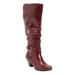 Wide Width Women's The Cleo Wide Calf Boot by Comfortview in Burgundy (Size 10 W)