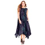 Plus Size Women's AnyWear Reversible Criss-Cross V-Neck Maxi Dress by Catherines in Rain Print (Size 4X)