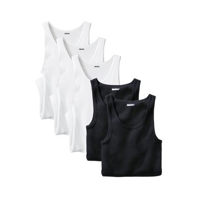 Men's Big & Tall Ribbed Cotton Tank Undershirt 5-pack by KingSize in Assorted Black White (Size 7XL)