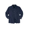 Men's Big & Tall Flannel-Lined Twill Shirt Jacket by Boulder Creek® in Navy (Size 5XL)