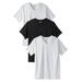 Men's Big & Tall Cotton V-Neck Undershirt 3-Pack by KingSize in Assorted Black White (Size 9XL)