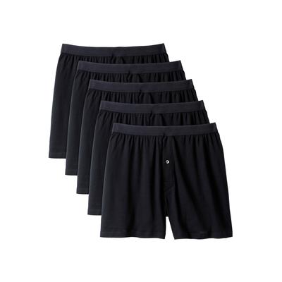 Men's Big & Tall Cotton Boxers 5-Pack by KingSize in Black (Size 7XL)