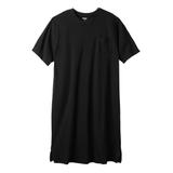 Men's Big & Tall Lightweight t-shirt nightshirt by KingSize in Black (Size 7XL/8XL)