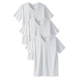 Men's Big & Tall Cotton V-Neck Undershirt 3-Pack by KingSize in White (Size 8XL)