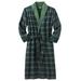 Men's Big & Tall Jersey-Lined Flannel Robe by KingSize in Balsam Plaid (Size M/L)