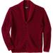 Men's Big & Tall Shaker Knit Shawl-Collar Cardigan Sweater by KingSize in Rich Burgundy Marl (Size 7XL)