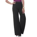 Plus Size Women's Everyday Stretch Knit Wide Leg Pant by Jessica London in Black (Size 30/32) Soft Lightweight Wide-Leg